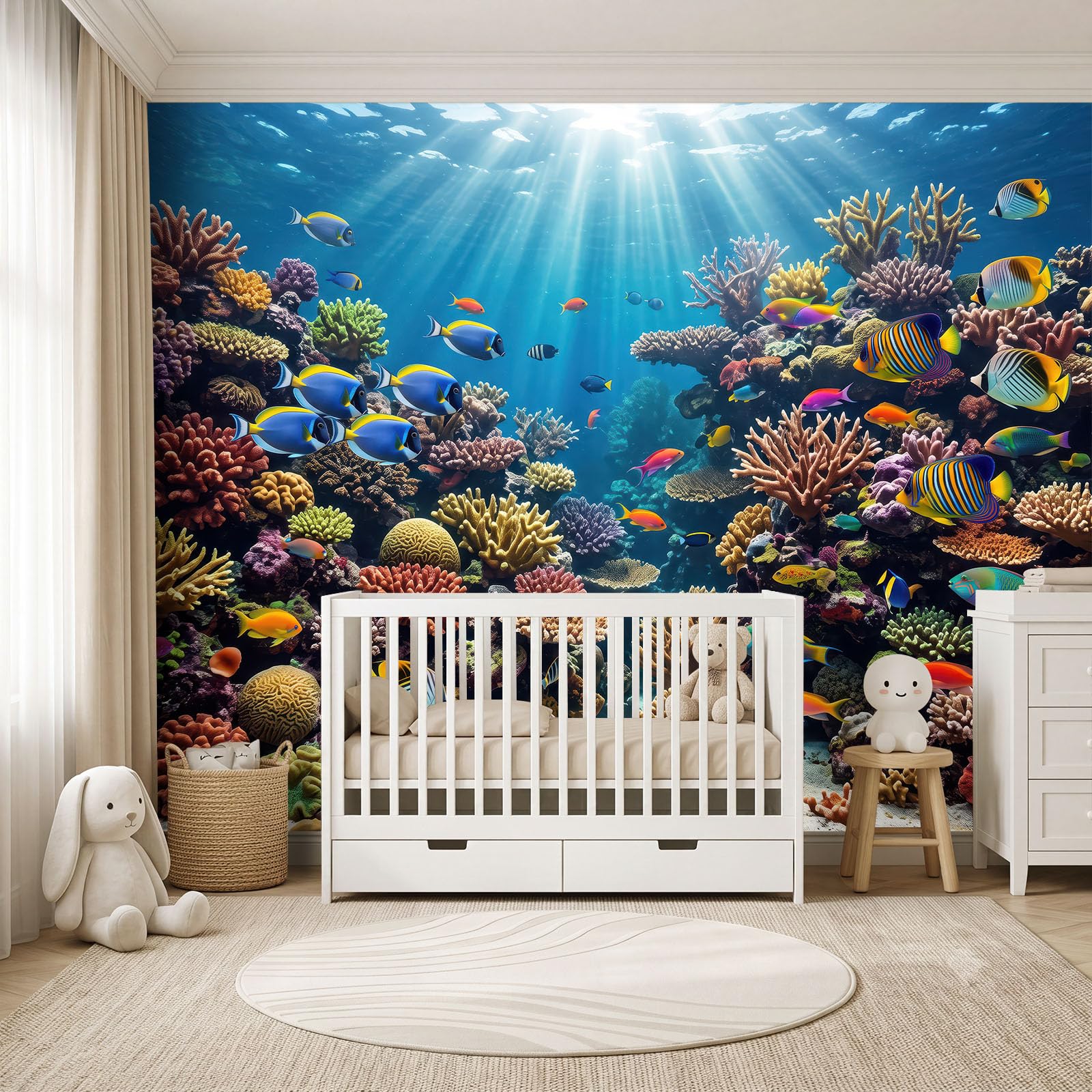 Vlies Fototapete 3D Natürlich Tropisch Wand Tapete Bunt 400 x 280 cm