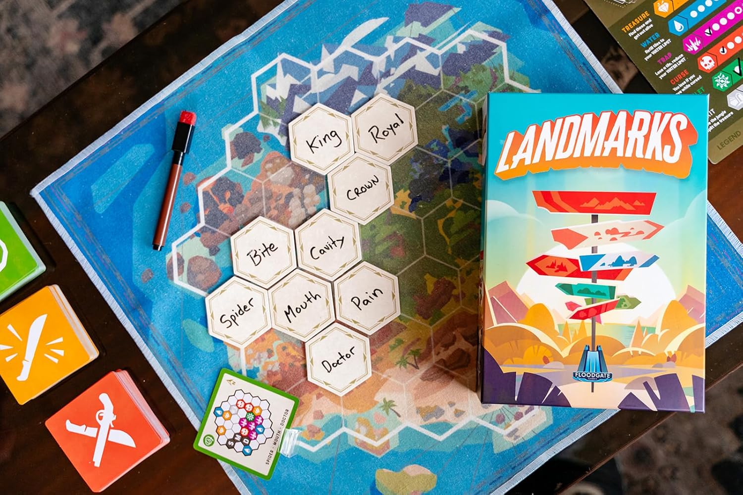 Floodgate Games Landmarks | Cooperative Board Game for Adults and Kids | Fun Game for Family Game Night | Word Association Party Game | Ages 10 and up | 2-10 Players | Average Playtime 20 Minutes