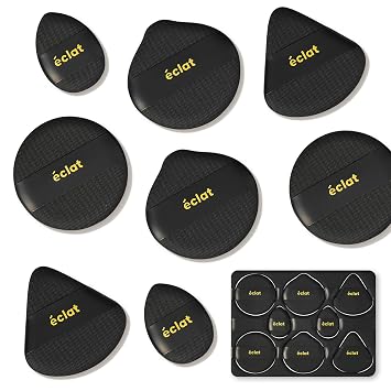 Eclat Makeup Sponge Set, 8 Pcs Air Cushion Puff, Latex-Free Blender Sponge Palette, Wet & Dry Use for Liquid, Powder, Cream Foundation, Soft Round & Teardrop Professional Beauty Blending Applicators