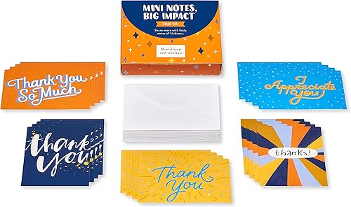 Miniatura 4 de American Greetings Mini notas de agradecimiento y sobres, brillantes y coloridos (20 unidades)