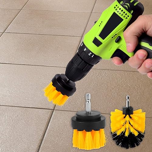 Miniatura 6 de Kichwit Cepillo eléctrico de 4 pulgadas, kit de limpieza para fregar azulejos, cepillo pequeño de 2 pulgadas incluido, herramienta de limpieza