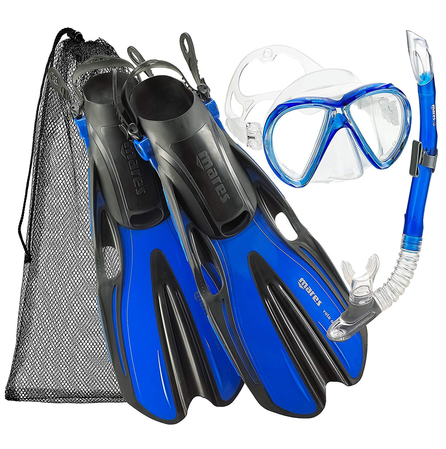 HEAD Marlin SMU Mask Fin Snorkel Set, Blue - Large