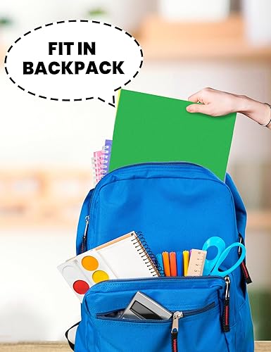 Miniatura 6 de SUNEE Carpetas con 3 agujeros perforados (paquete de 50 unidades, verde), carpetas de 2 bolsillos para papel tamaño carta, carpeta de archivos de