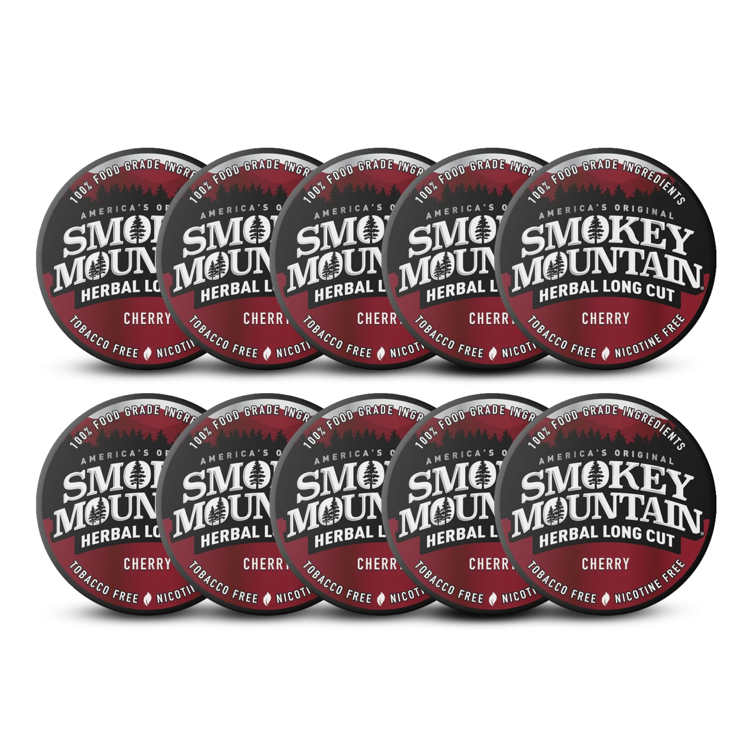 Smokey Mountain Herbal Long Cut Cherry, 10 Can Box