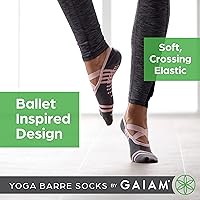 Vista 12 de Gaiam Grippy Studio Yoga Socks for Extra Grip in Standard or Hot Yoga Negro/Gris (Estudio)