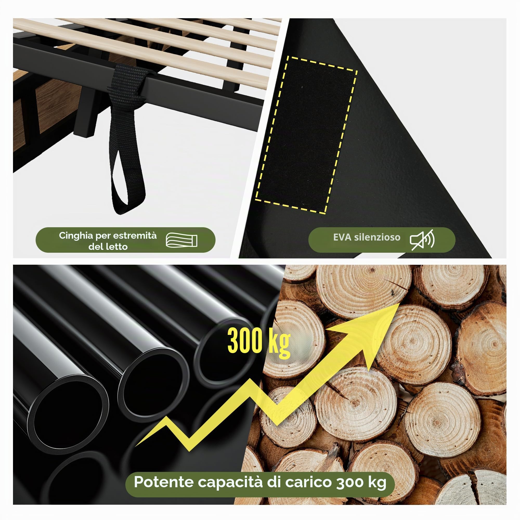 Letto matrimoniale 160x200 con cassetti e porta di ricarica USB e Type-C, Letto in legno con contenitore idraulico，Struttura letto matrimoniale Legno Rovere (Senza Materasso)