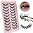 Royaomis D Curl Cat Eye lashes Wispy Russian Strip Lashes that Look Like Extensions 8D False Eyelashes Natural Look Pack 10 Pairs (RM-37)