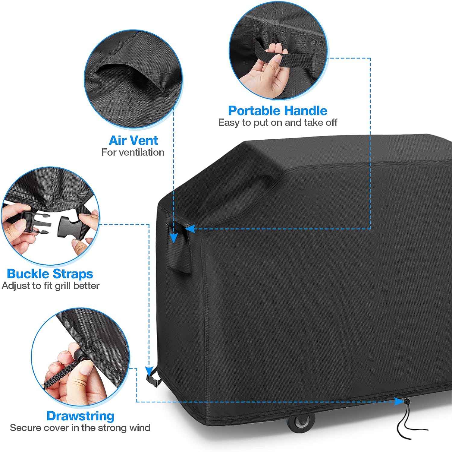 Grill Cover for Blackstone Bronco 3-Burner 28" XL Omnivore Griddle, Outdoor Waterproof Heavy Duty BBQ Cover for Blackstone 2287 5483 Original 28” Omnivore Flat Top Gas Grill - 60 x 28 x 35 in