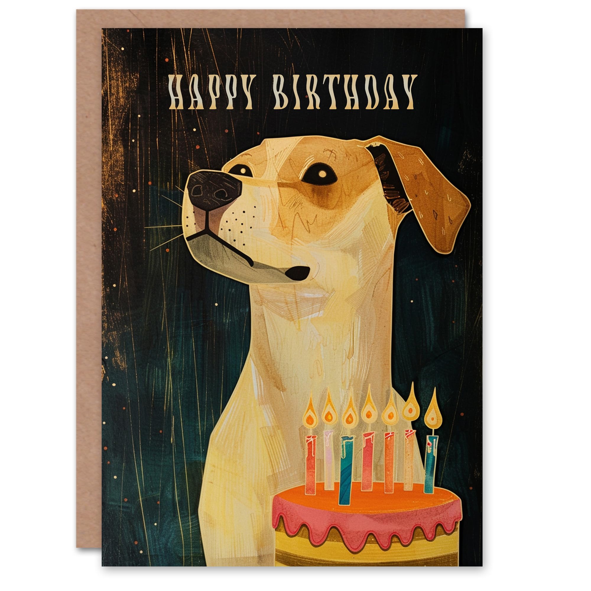 Artery8 Birthday Card Jack Russell Terrier Dog Lover Cake Candles For Him Man Male Dad Brother Son Papa Grandad Greeting Card