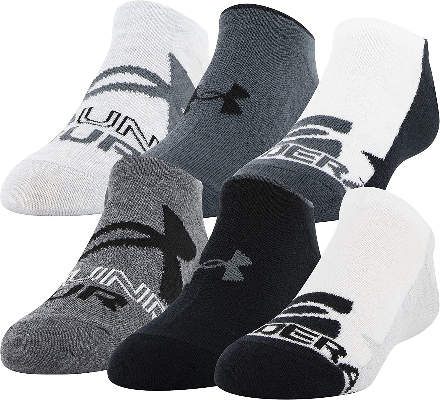 Under Armour Boy`s Essential Lite No Show Socks 6 Pack