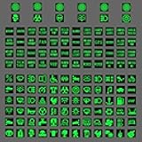 132PCS Rocker Switch Label Decal for Car Centre Console Switch Circuit Panel Label Luminous Stickers Night Safety Decals Graphic Text Stickers for Boat Truck Camper Dashboard Trailer Headlight Control