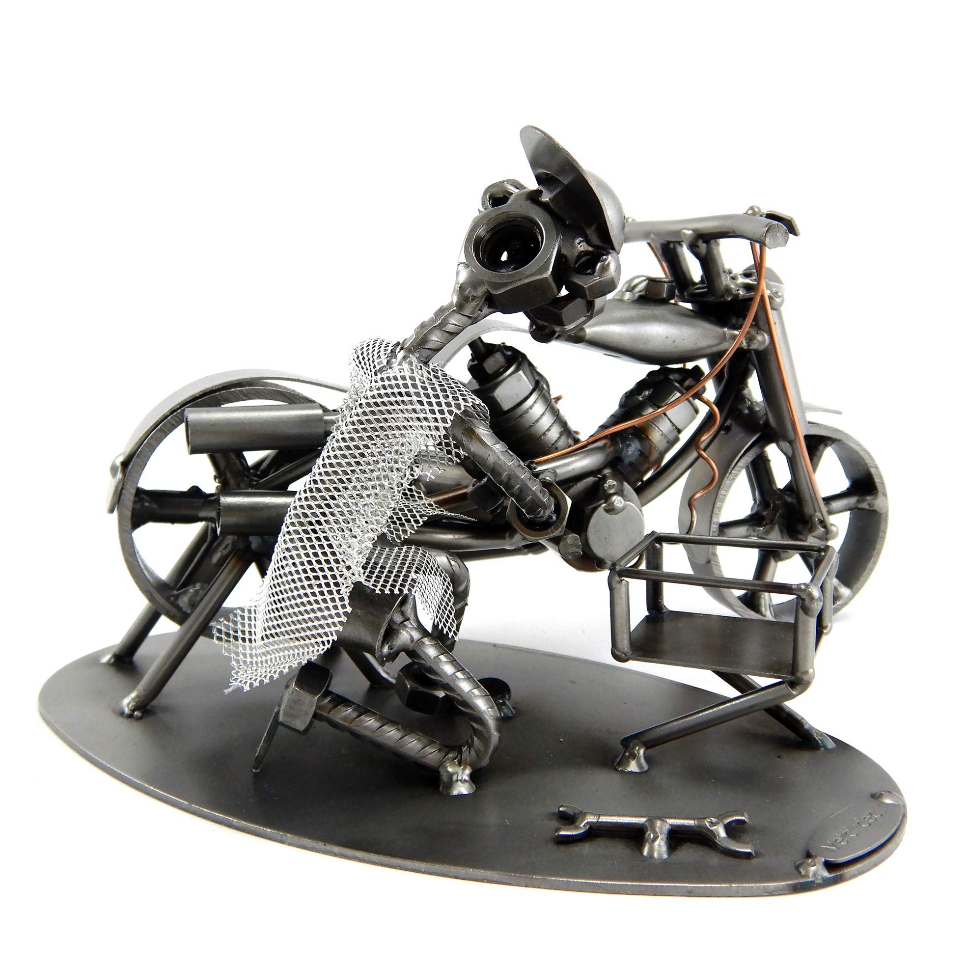 MECCANICO MOTO IN METALLO CON VITI BULLONI CHIODI DI METAL IDEA - IDEA REGALO ORIGINALE - 100% ARTIGIANALE - MADE IN ITALY - PERSONALIZZABILE
