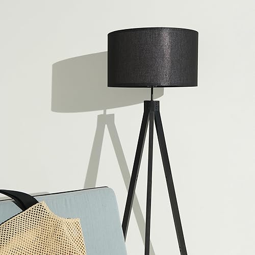 Miniatura 9 de Brightech Eden - Lámpara de pie LED con trípode, luz moderna regulable de mediados de siglo para salas de estar contemporáneas, lámpara de pie alta