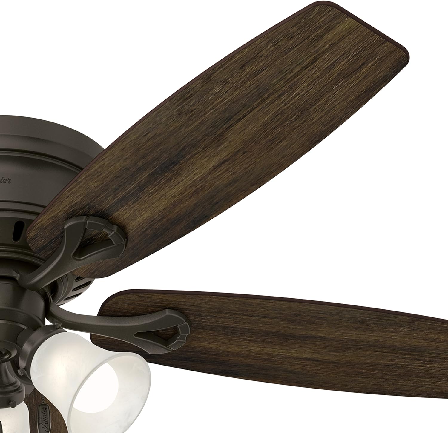 Hunter 52 inches Bronze Traditional Ceiling Fan with Swirled Marble glass Light Kit (Renewed)