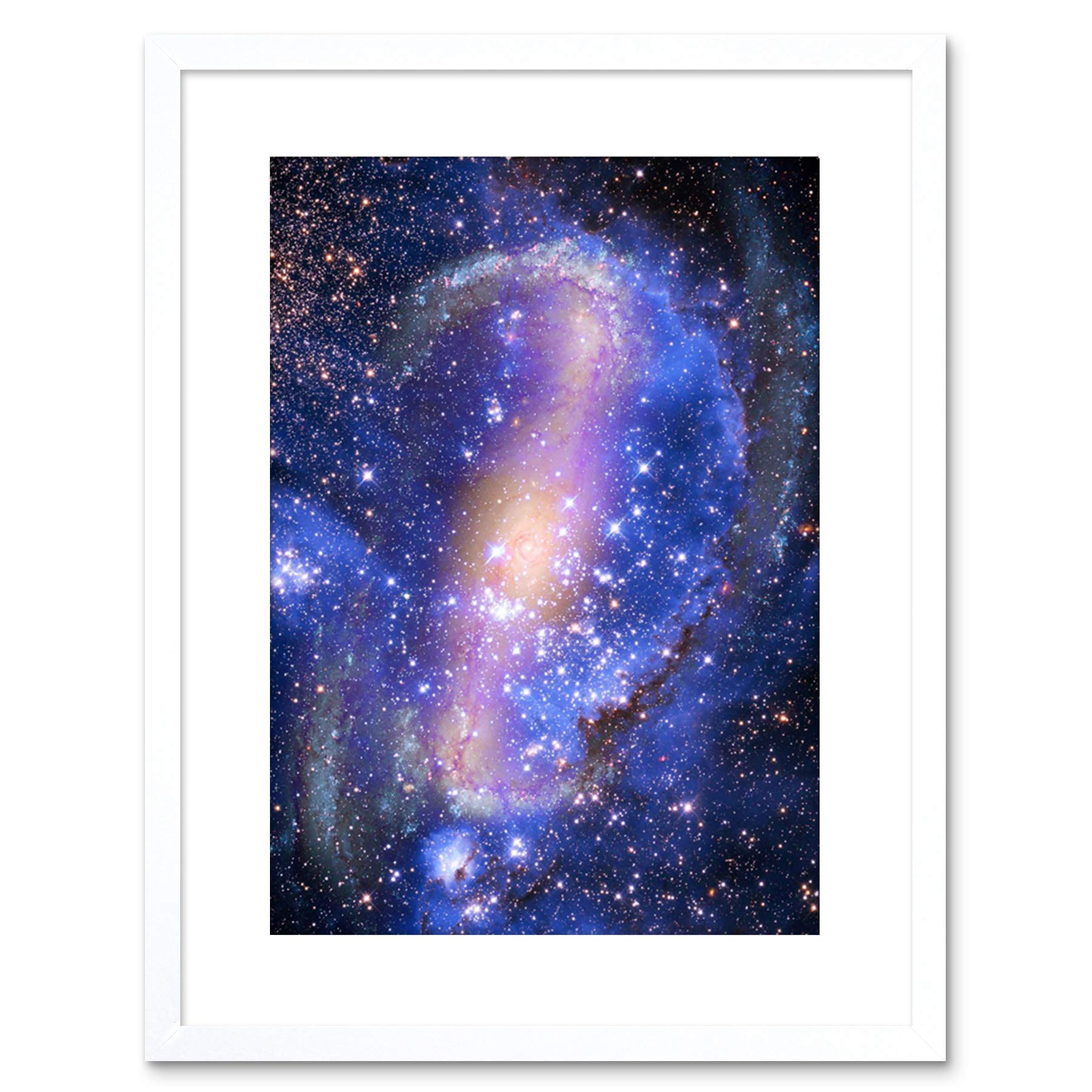 Wee Blue Coo Spiral Galaxy Nebula Stars Space Picture Photo Framed Wall Art Print