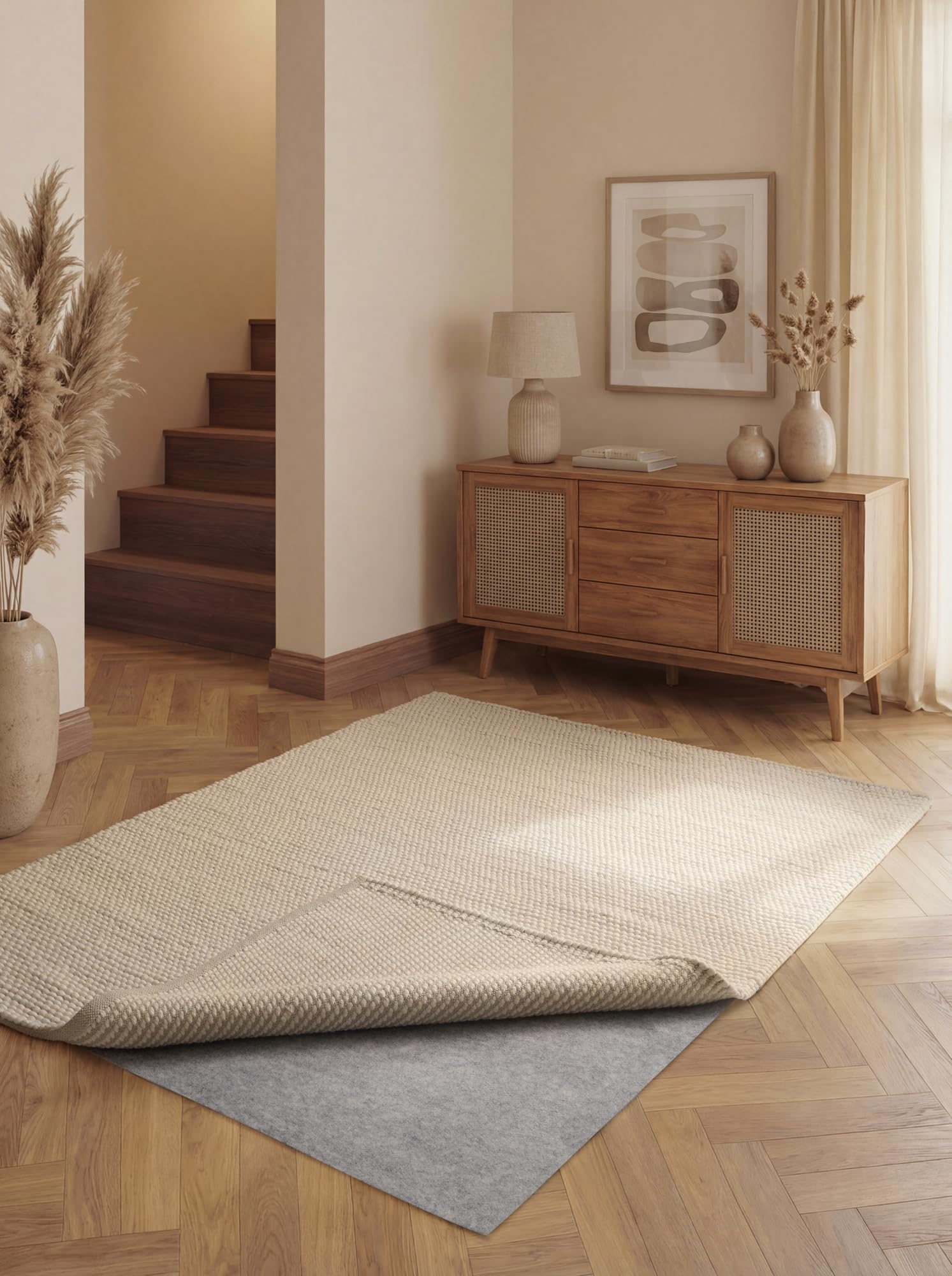 Solid - Teppich Unterlage Prove, rutschfestes Teppichpad, Anti-Rutsch-Matte dünn, zuschneidbare Rutschmatte, Teppich Stopper, Universeller Gleitschutz für Boden, Schubladen - Grau, 190x290cm
