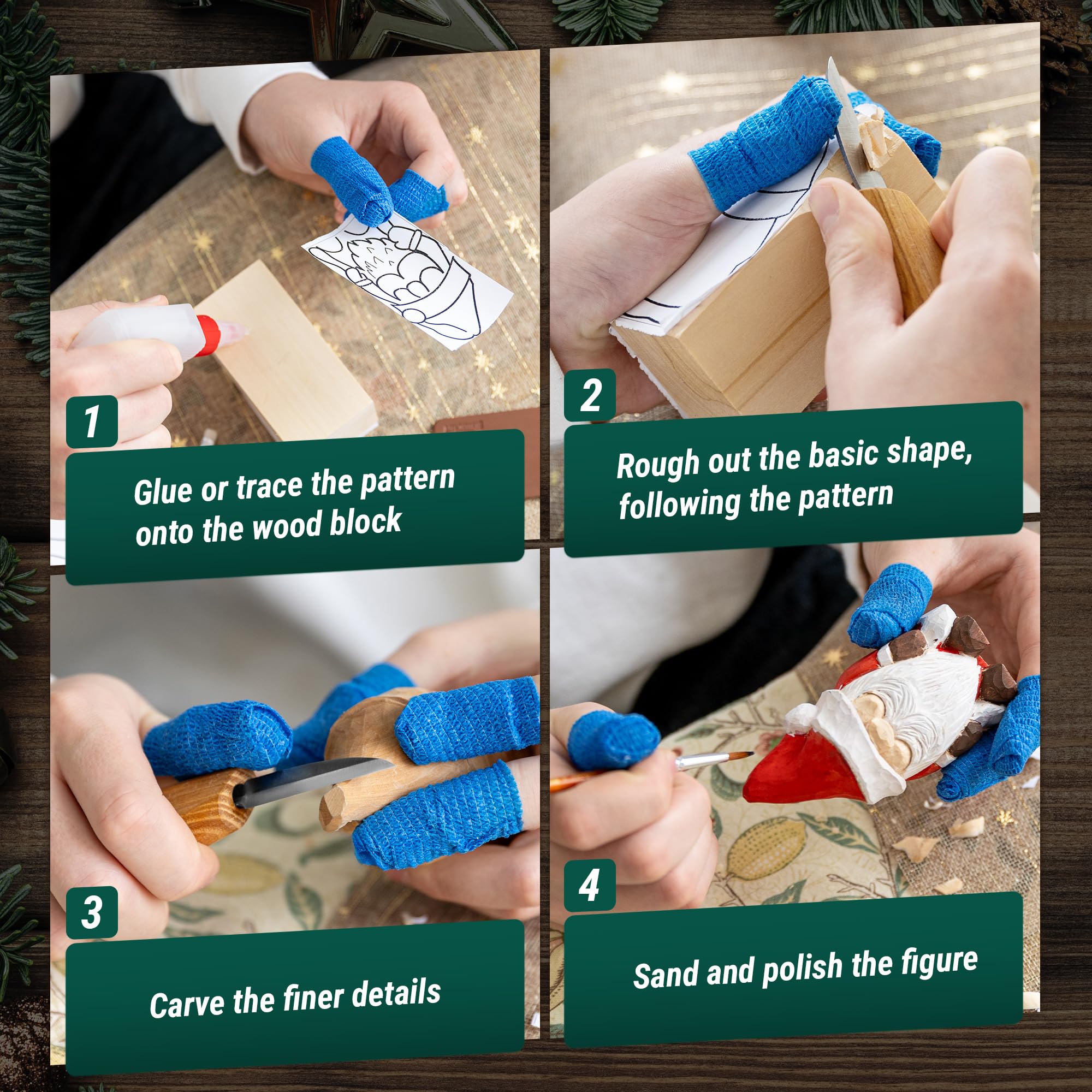 BeaverCraft DIY06 - Kit de tallado de madera para principiantes - Juego de herramientas de talla de madera, manualidades para adultos, kits de carpintería para niños y adolescentes