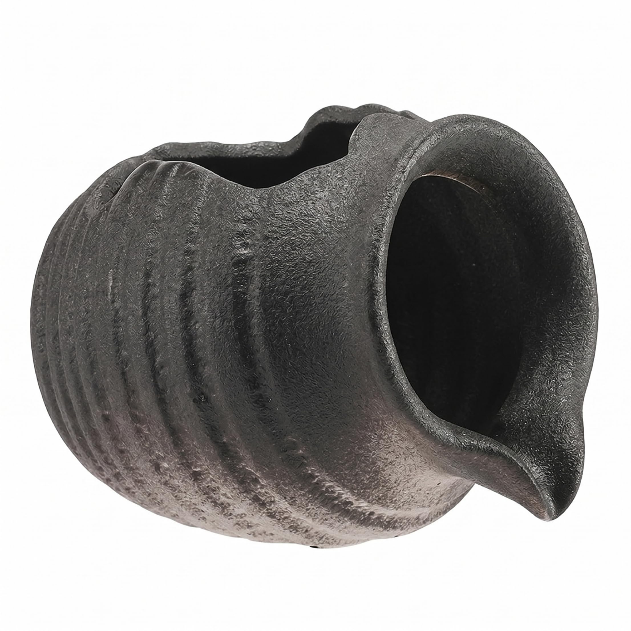 Goutdori Small Matte Black Handcrafted Ceramic Fountain Spitter Pond Spitter Indoor & Garden Water Feature Matte Black Small
