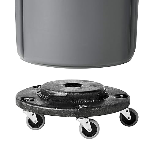 Miniatura 4 de Rubbermaid Commercial Products Brute Twist on/Off Round Dolly, Black, Use with BRUTE Trash Can, Pack of 2