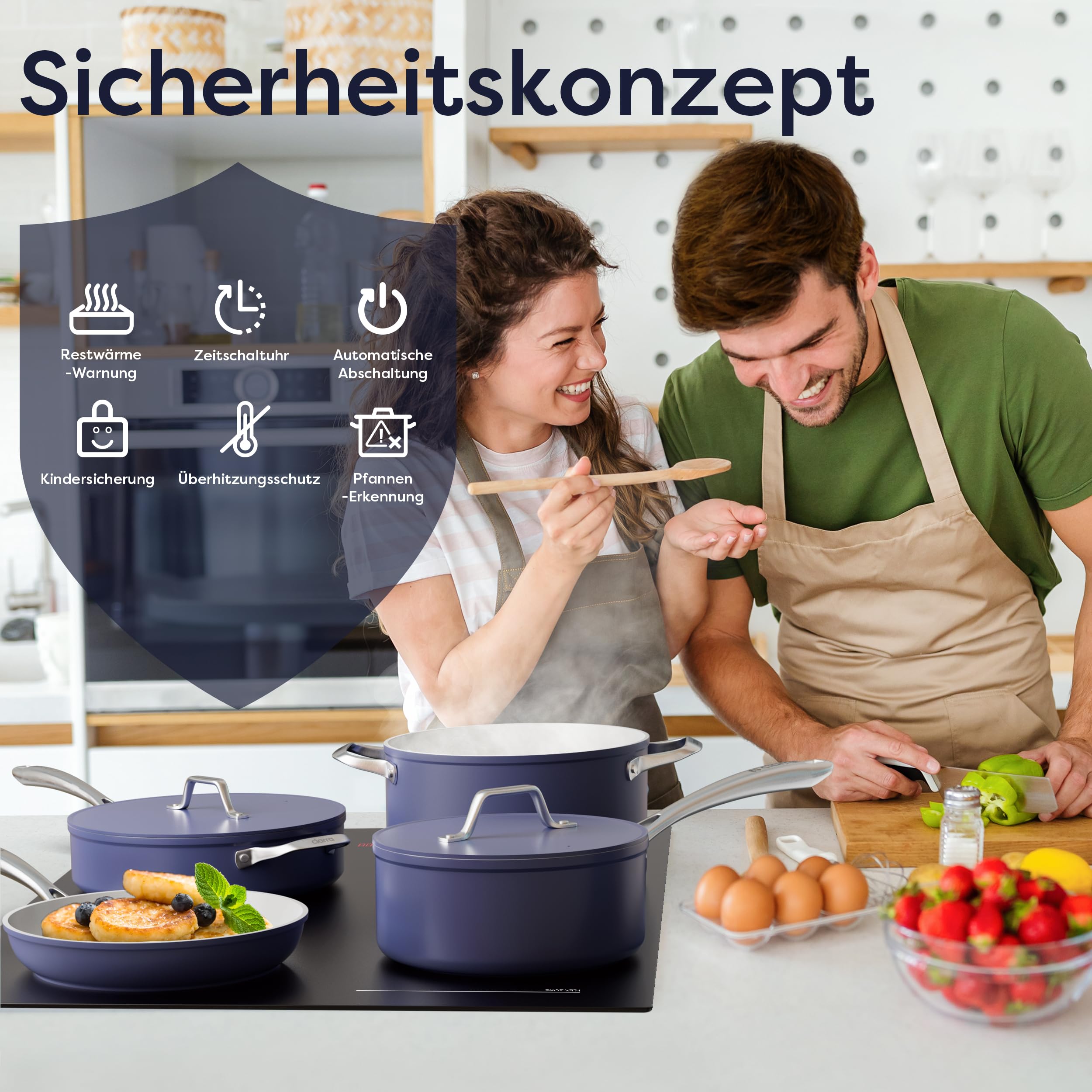CIARRA CBBIH4BF Induktionskochfeld 60 cm Flexzonen Einbau 4 Platten mit Bridge Bräterzone PowerBoost Slider Touch-Bedienung Induktion Kochfeld 9 Stufen Timer Kindersicherung Überhitzungsschutz 7200 W