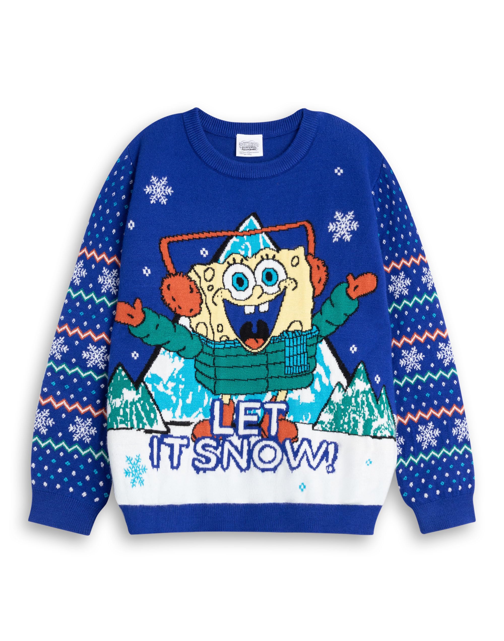 Spongebob Squarepants Kids Christmas Jumper Blue 5-6 Years