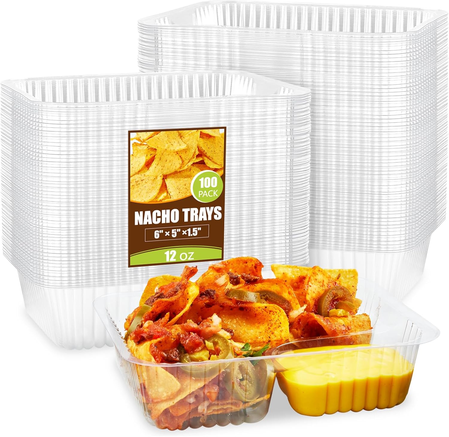 ZORRITA 100 Pack Disposable Nacho Trays 6 x 5 Inch