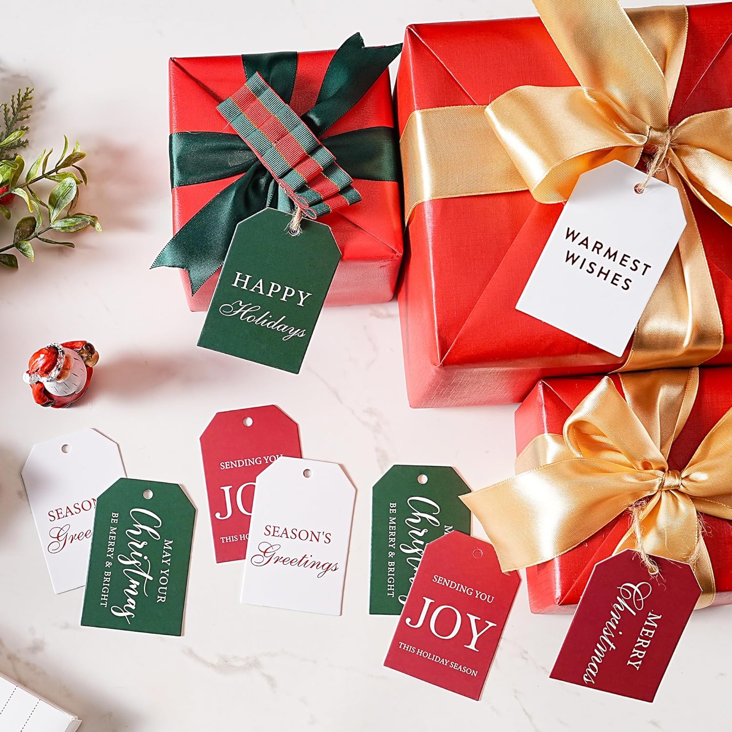 Christmas Gift Tags - 48 pcs Present Tags with Rope for Personalizing Your Holiday Gifts, DIY, Xmas Decorations & Gift Labels, Gift Tags for Presents, Christmas Name Tag for Gifts Decor - Image 2