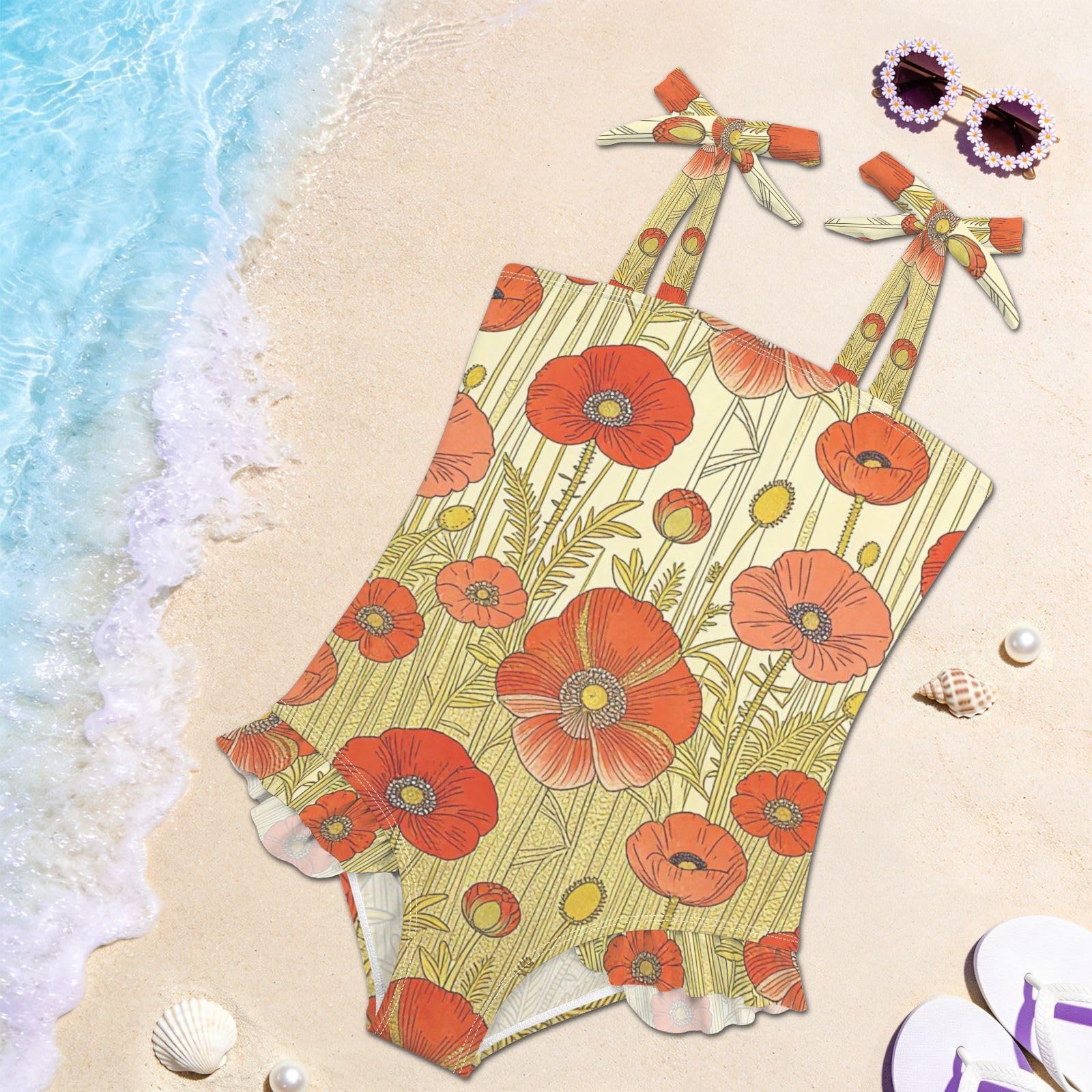 FRODOTGV Costume da bagno intero da bambina, ad asciugatura rapida, anti-rash guard, da spiaggia, per bambine