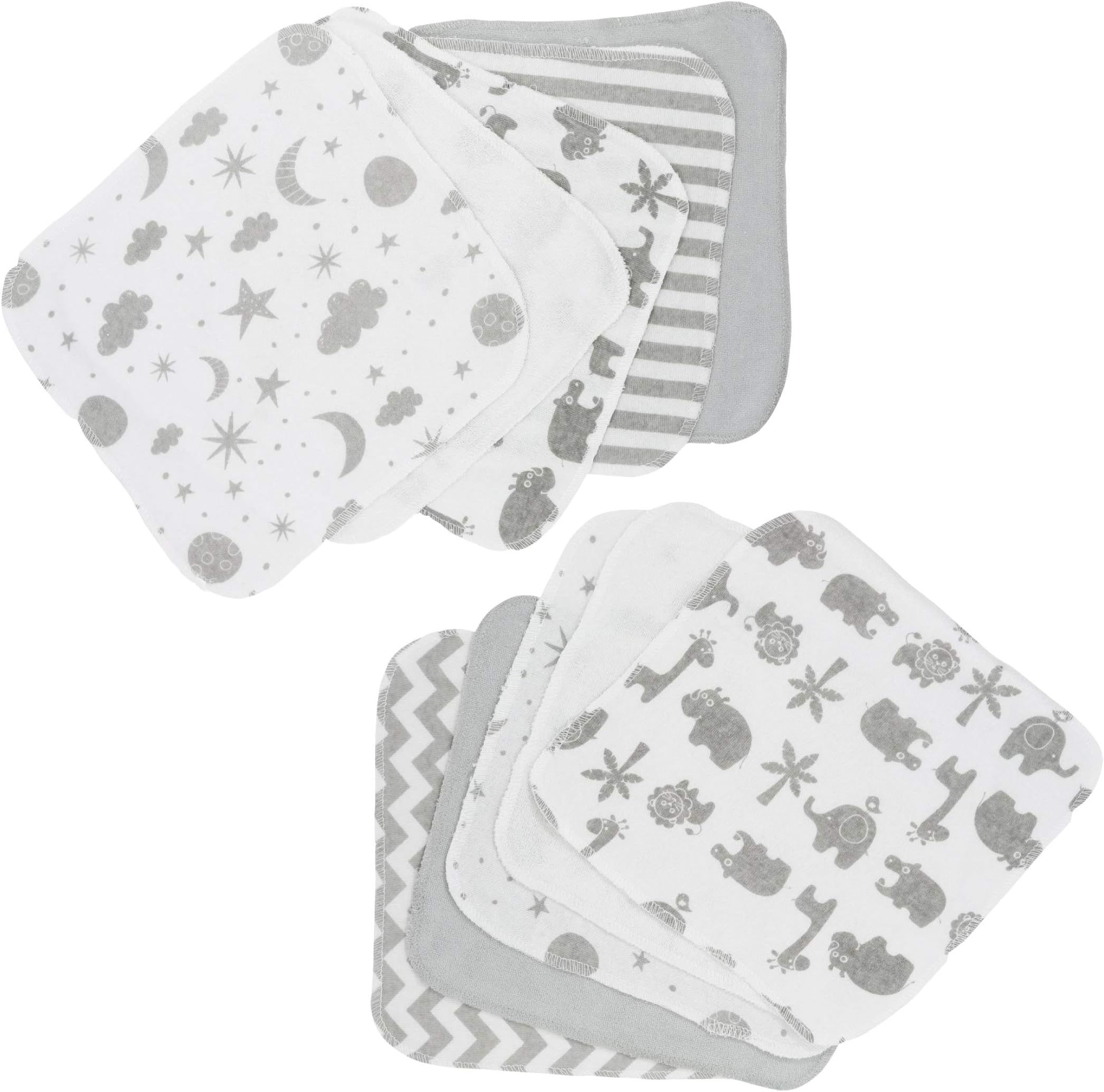 Spasilk10 Count Washcloths, Grey Celestial