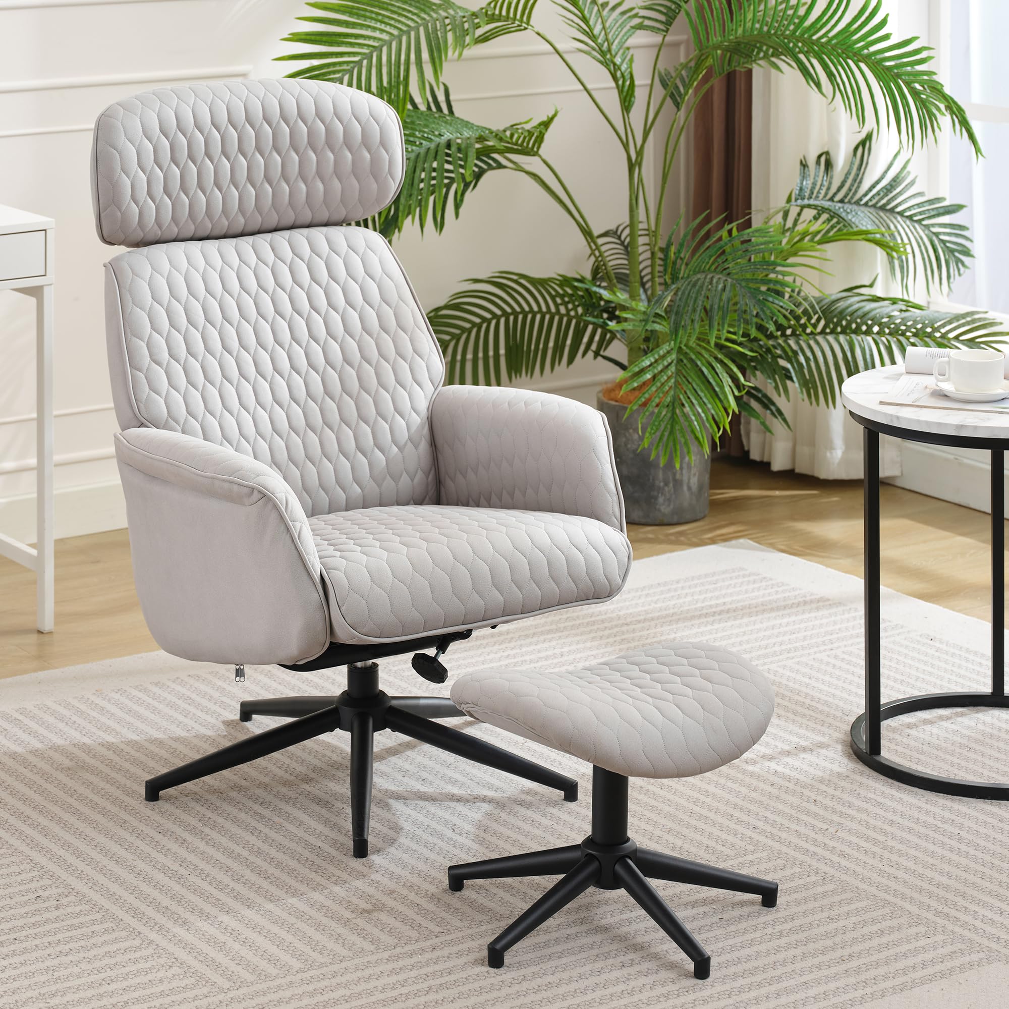 Fauteuil de relaxation réglable gris inclinaison dossier 125