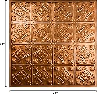 Vista 2 de Hamilton Azulejos de Techo de Cobre Empotrados - Paquete de Cinco Paneles de 2 pies x 2 pies - Elige entre 11 Estilos - Perfectos para Proyectos