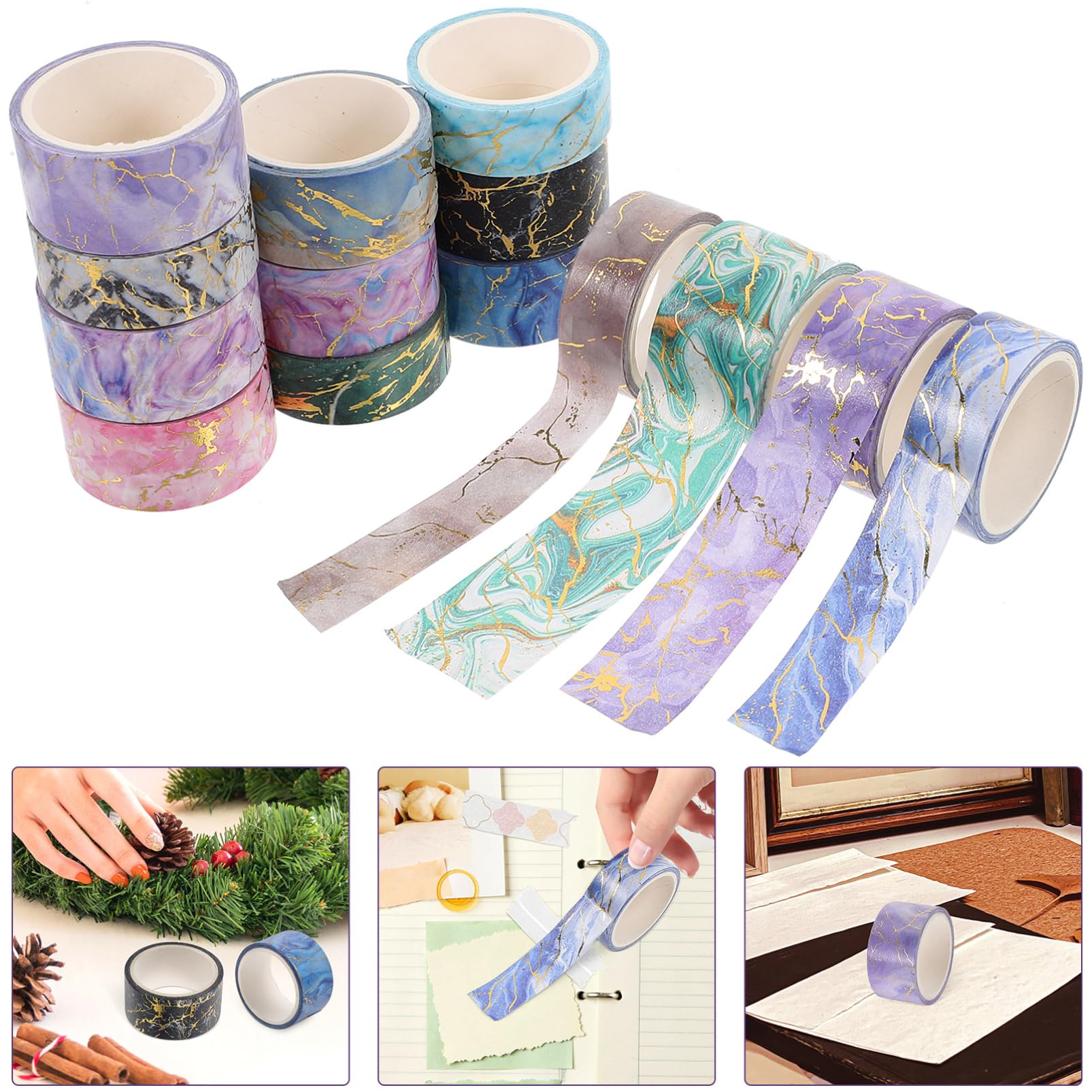 56rotoli Nastro Adesivo Decorativo Stile Marmo Washi Tape Per Scrapbooking e Facile Da Strappare Residui Per Pratico Per Decorazioni Creative