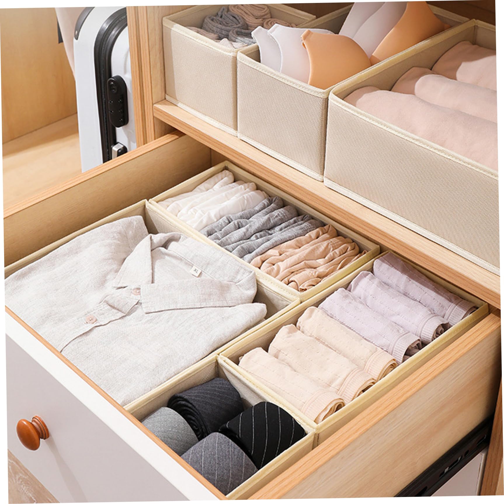 12 piezas de ropa de bebé apilable y plegable, almacenamiento de cajones, ahorro de espacio, multifuncional, para cuarto de bebé y dormitorio, armario divisores de cajones