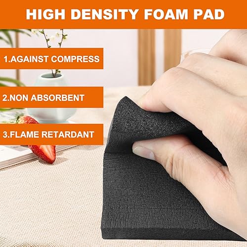 Miniatura 3 de Storystore 4 hojas acolchadas de espuma  Hoja de espuma de celda cerrada negra de 4 x 4 x 34 pulgadas con adhesivo, neopreno antideslizante,