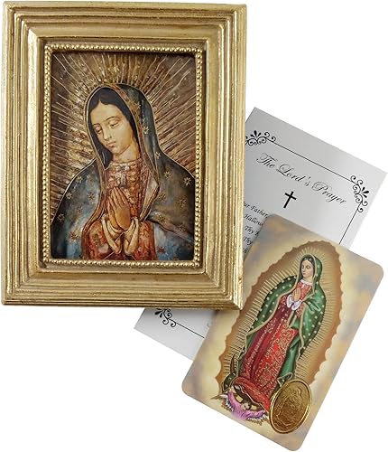 Cuadro de Nuestra Señora de Guadalupe con tarjeta de Nuestra Señora de Guadalupe, tarjeta de oración del Señor | Cuadro De La Virgen De Guadalupe