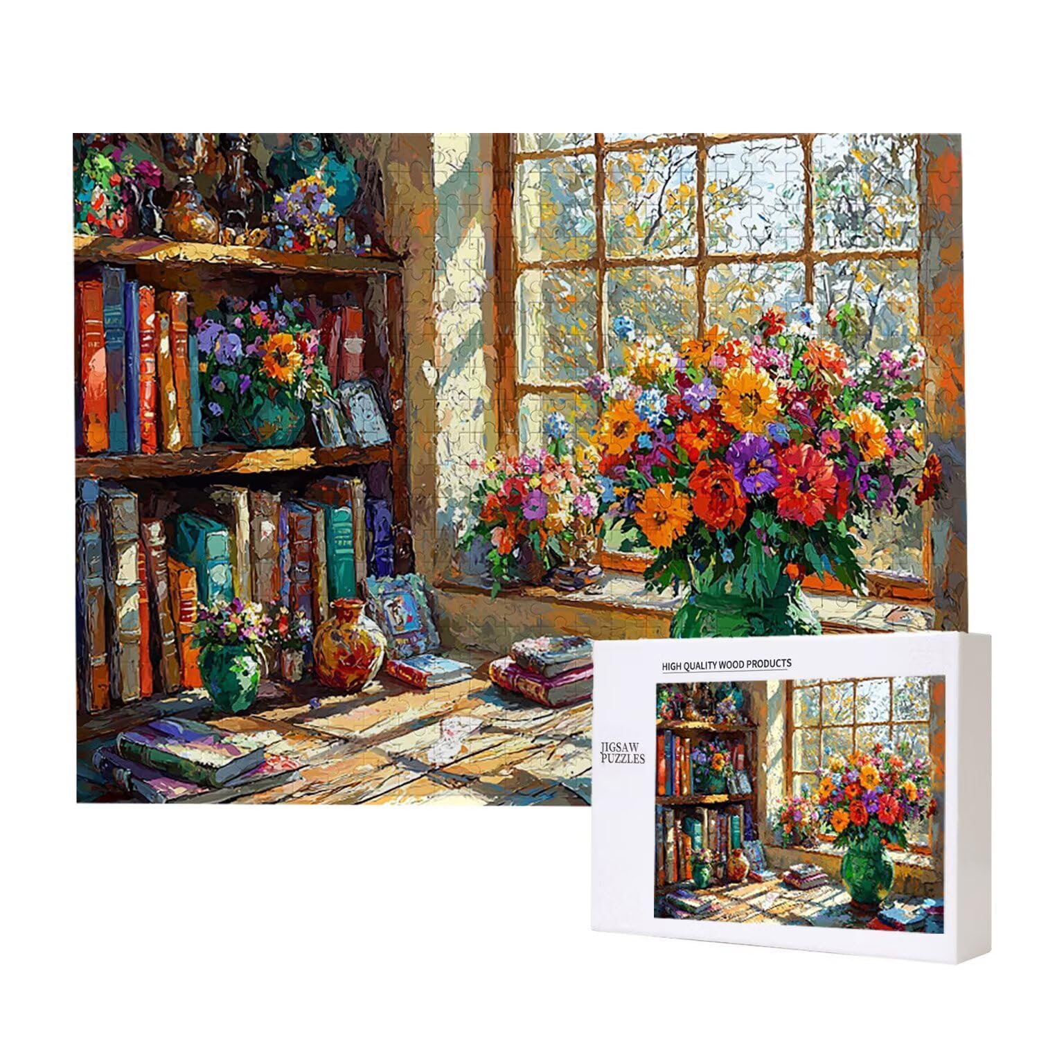 1000 sztuk puzzli, biblioteka 1000 sztuk puzzli dla dorosłych, prezent rocznicowy, prezent świąteczny, dekoracja domu, zapobieganie degeneracji mózgu u osób starszych v-780