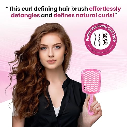 Miniatura 5 de Cepillo desenredante para todo tipo de cabello húmedo o seco, cepillado sin dolor, duradero, cerdas antiestáticas, mango ligero, cepillo de cabello