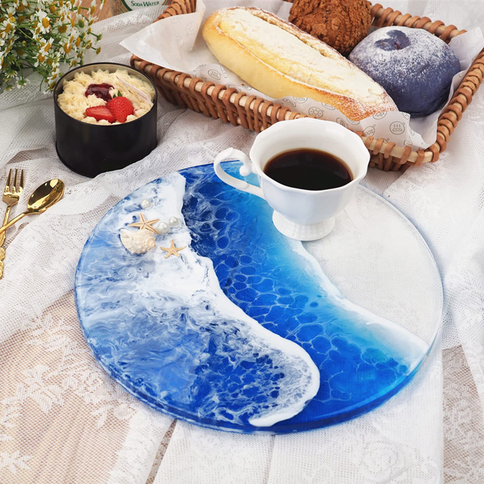50CM Stampo da Tavolo in Resina Epossidica, Grandi Stampi in Silicone per Resina Epossidica, Stampo da Tavolo per Resina, Produzione FAI DA TE di Tavolo a Flusso, Stampo da Scrivania in Resina