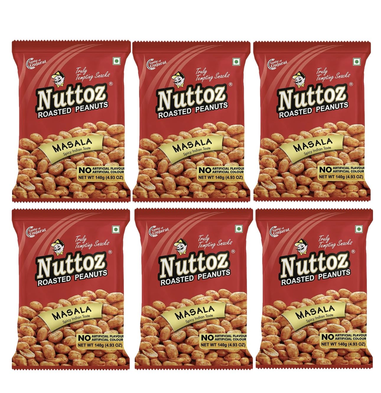Nuttoz Roasted Peanuts With Spicy Indian Masala Flavour 140g Pack ...