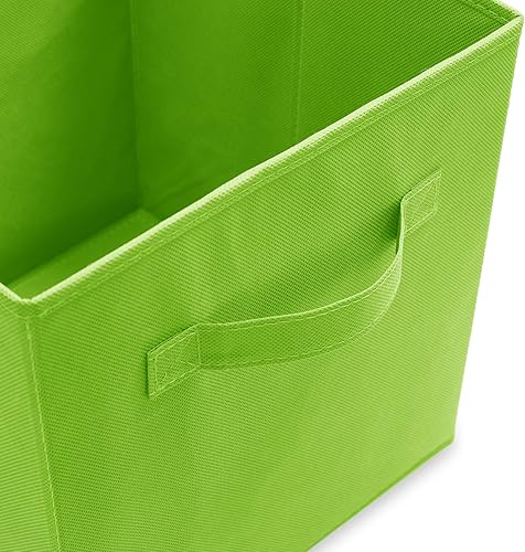 Miniatura 3 de Casafield Juego de 12 cubos de almacenamiento plegables de tela, color verde lima, canastas de tela plegables de 11 pulgadas para estantes,