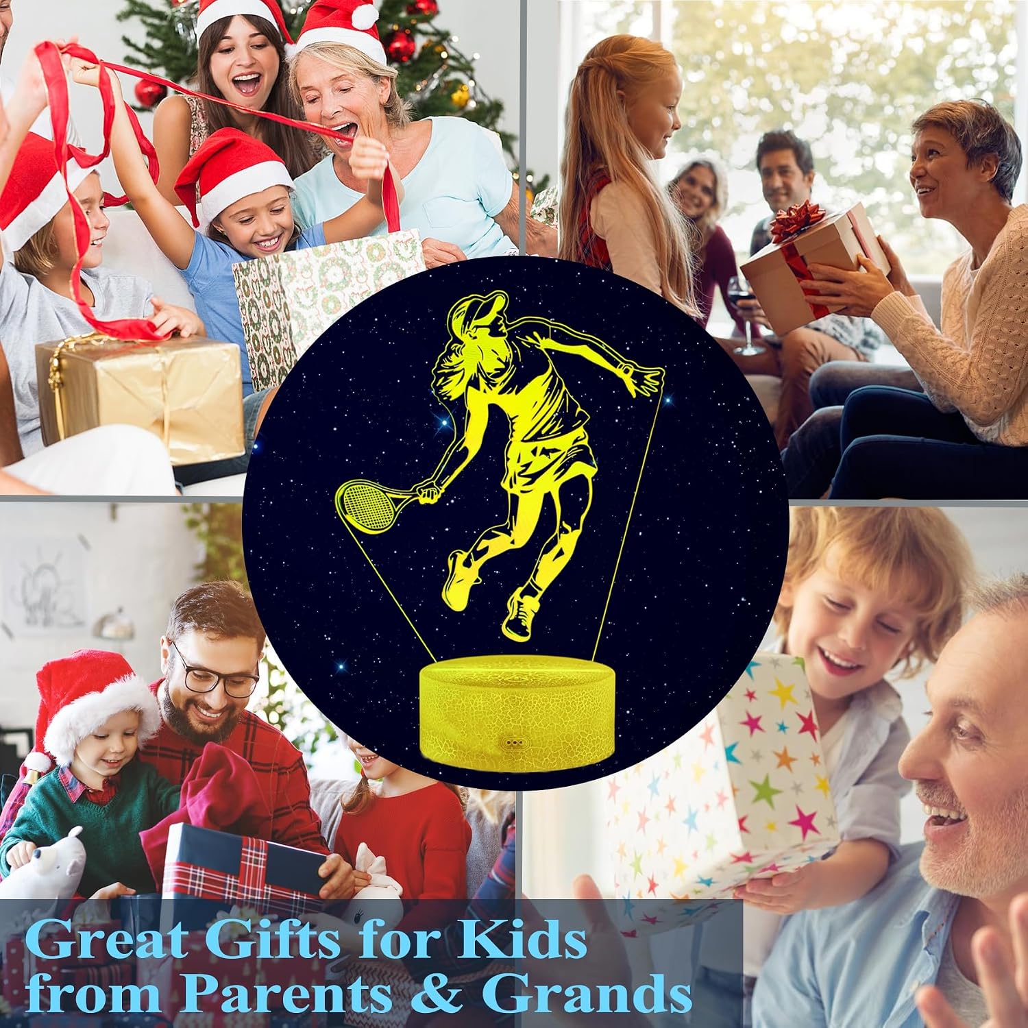 Tennis Night Light, Tennis Gifts for Girls, 3D Illusion Lamp with Remote Control, 16 Colors Changing, RGB Flashing Mode, Timer and Dimmable, Christmas Decor image 5