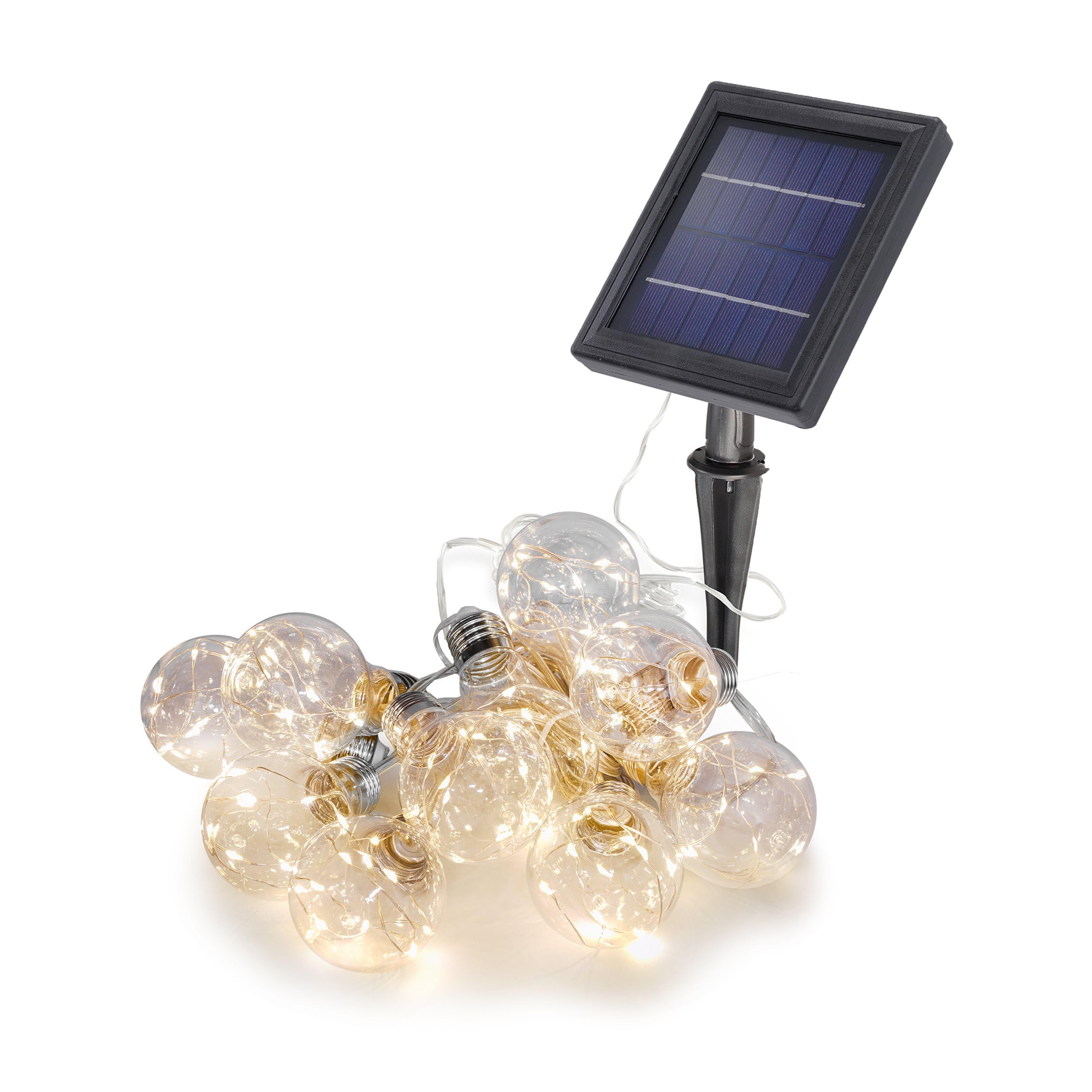 Esotec Solar Dekolichterkette Außen 4,5m – 10 LED Glühbirnen