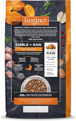 Miniatura 3 de Instinct Raw Boost Gut Health Receta sin granos con pollo real alimento seco natural para perros por Nature's Variety, bolsa de 4 libras