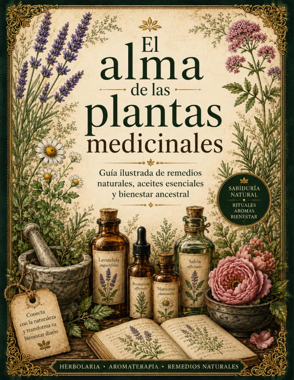 El alma de las plantas medicinales: Guía ilustrada de remedios naturales, aceites esenciales y bienestar ancestral