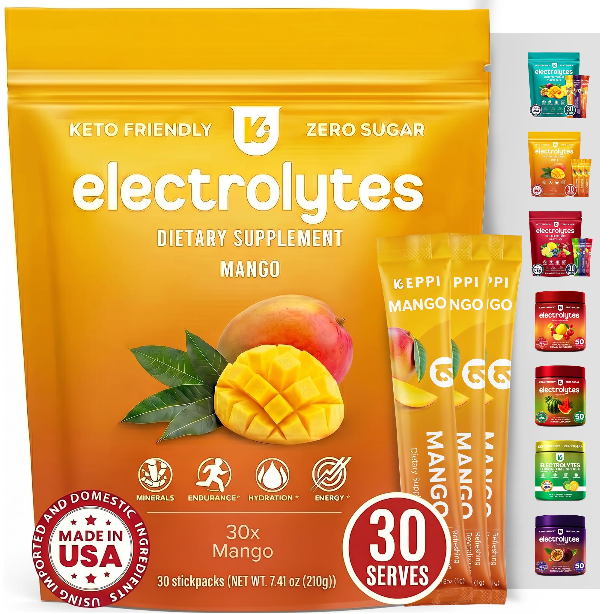Keppi Electrolytes Powder – Raspberry Lemonade Flavor 50 Servings - No Sugar with Potassium, Magnesium, Sodium – Sugar Free Electrolytes for Keto, Fasting & Hydration – Clean Electrolyte Drink — Amazon image 11