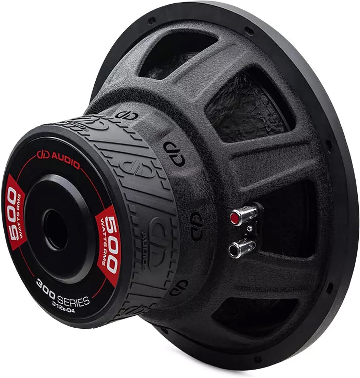 DD Audio 312E-D2 12-inch Subwoofer, bottom view showing magnet and model