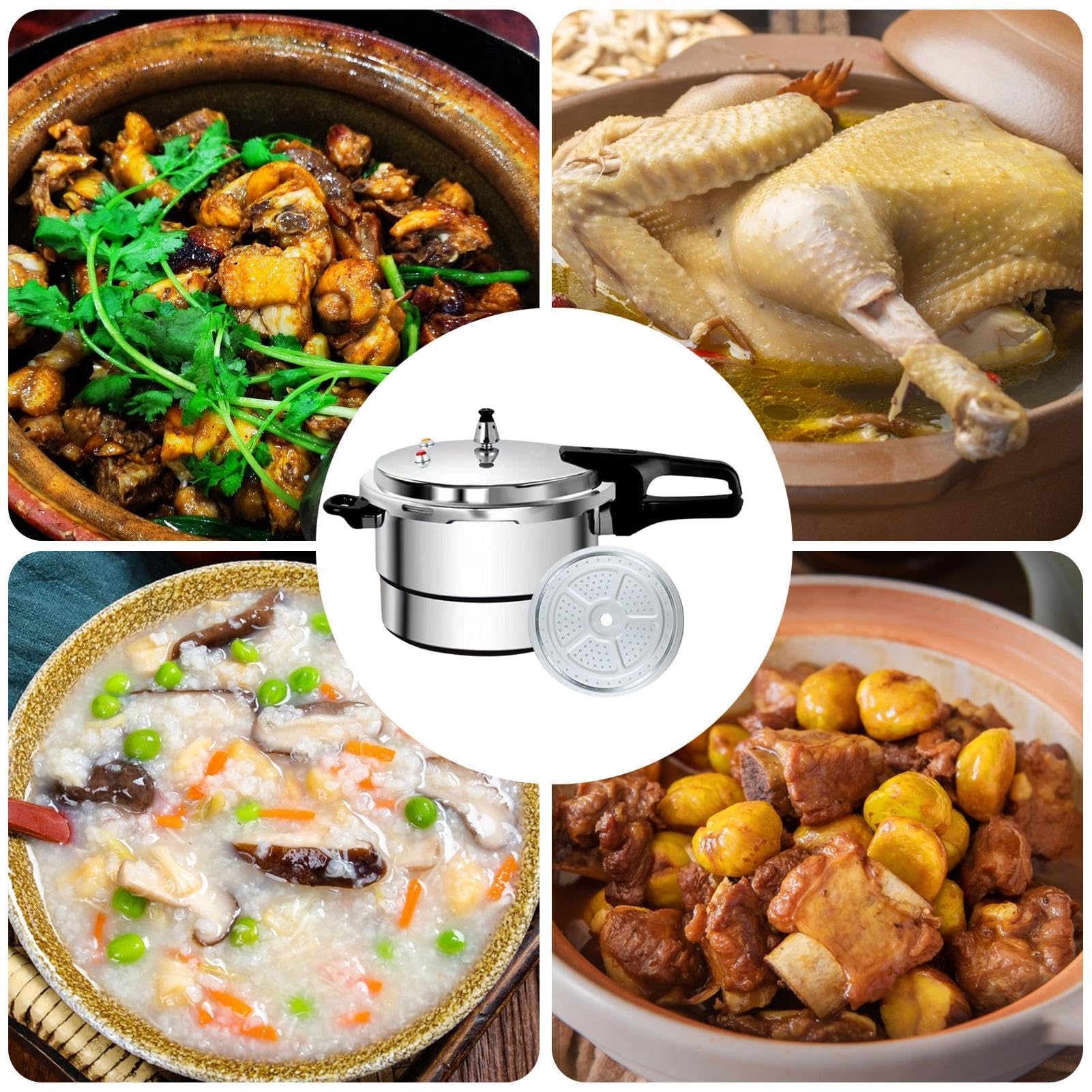 Olla a Presión Grande 7L Suministros de Cocina de Cocción Rápida | Gran Capacidad Y Cocción Rápida Para Cocina para Placa de Inducción Eléctrica Cocinar Sopa Pollo Arroz en Casa Departamento