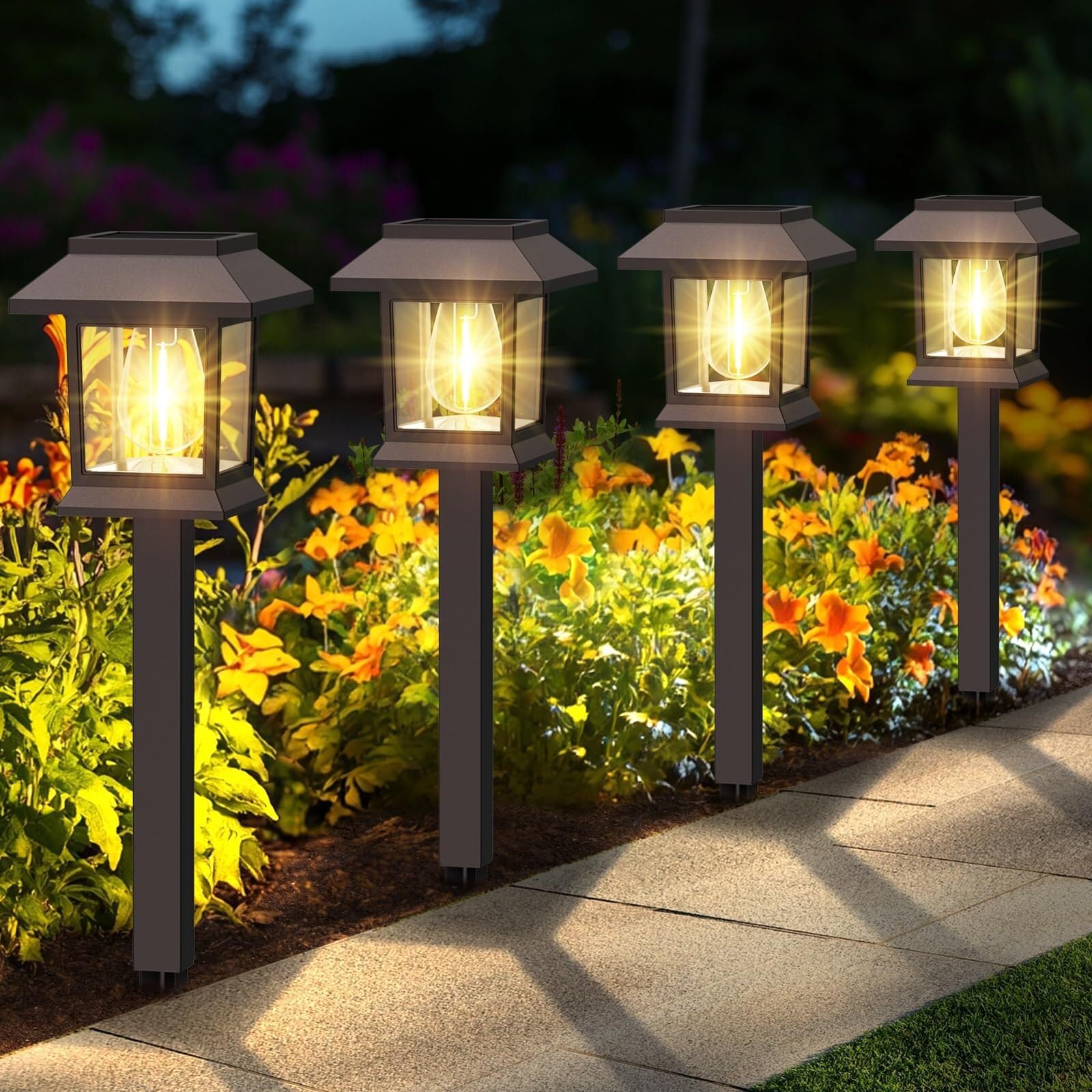 DANNMPX Solar Lights Solar Pathway Lights Outdoor Upgraded LED Waterproof Garden Landscape Outdoor Decorations