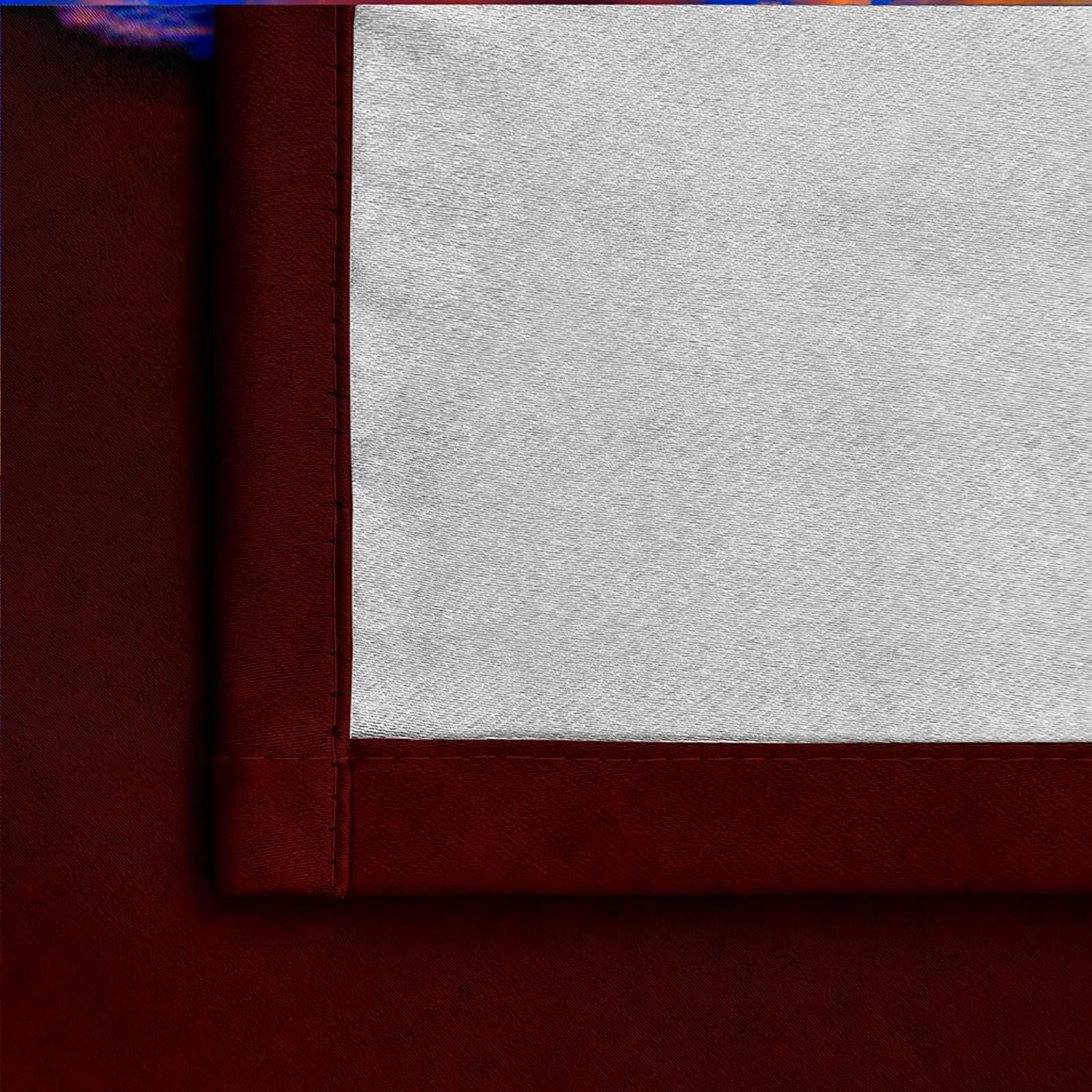Verdunkelung Gardinen 244 cm Lang, Vorhang Blickdicht mit Ösen 2er Set Blau Rot Braun Am Meer Sonnenuntergang Landschaft Vorhänge für Wohnzimmer Schlafzimmer, 244x244 cm(BxH)