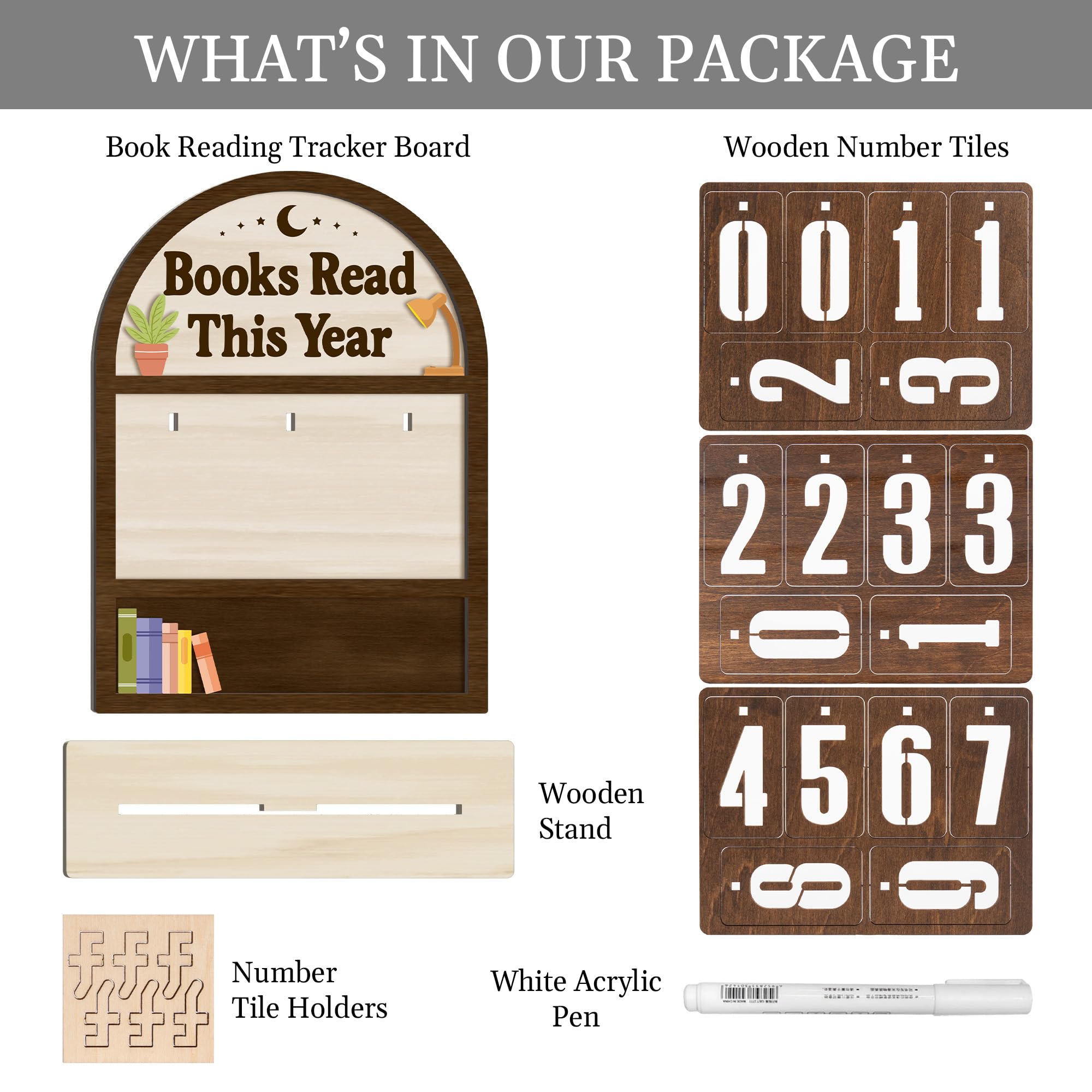 Books Read This Year Counter Valentines Day Gifts For Women Readers, Personalized Book Counter Tracker Bookshelf Decor, Bookish Gifts Accessories For Book Lovers, Bookworm, Bookclub Stocking Stuffers